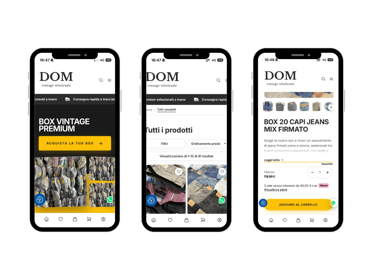DomShop, e-commerce di abbigliamento second hand