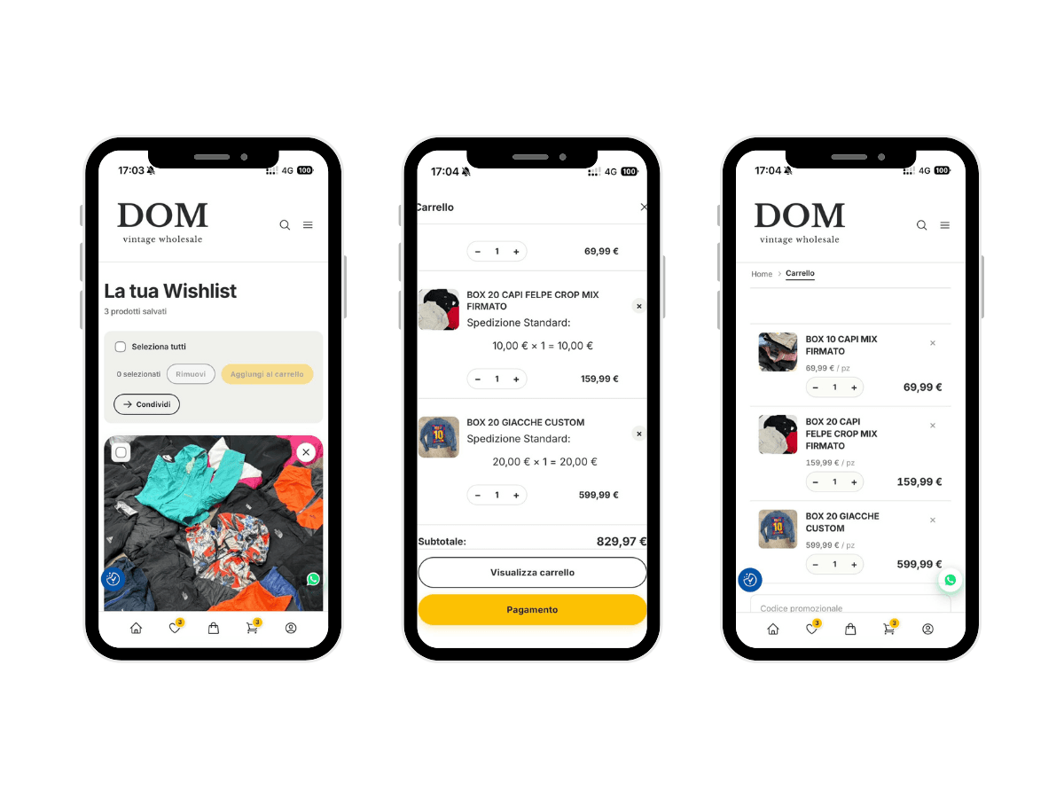 DomShop, e-commerce di abbigliamento second hand